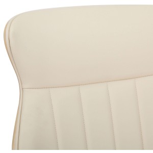 Silla de Oficina MELINA en Madera Natural y Piel color Negro