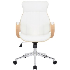 Silla de Oficina MELINA en Madera Natural y Piel color Negro
