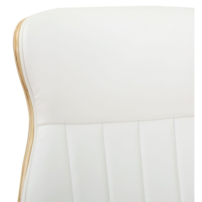 Silla de Oficina MELINA en Madera Natural y Piel color Negro