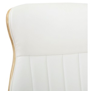 Silla de Oficina MELINA en Madera Natural y Piel color Negro