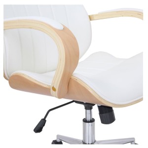 Silla de Oficina MELINA en Madera Natural y Piel color Negro