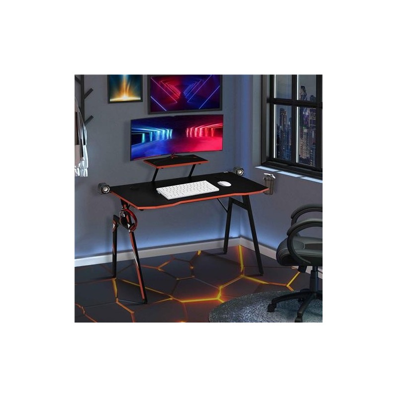 Mesa Gaming IMOLA, en metal y madera color Negro