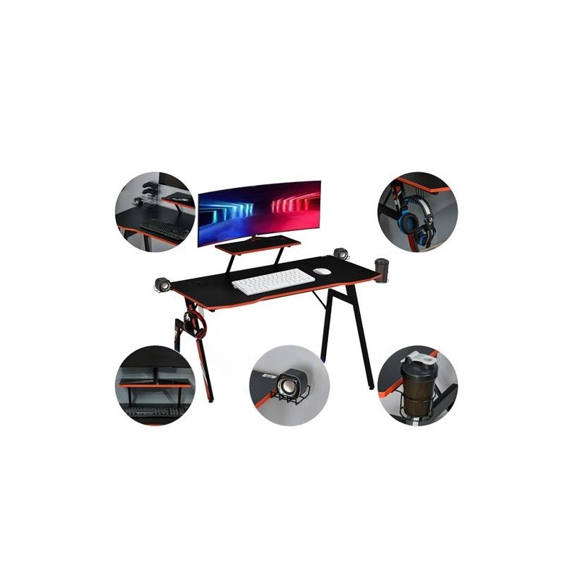 Mesa Gaming IMOLA, en metal y madera color Negro