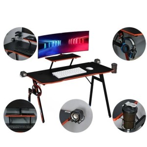 Mesa Gaming IMOLA, en metal y madera color Negro