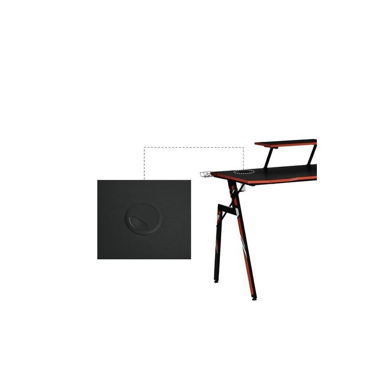Mesa Gaming IMOLA, en metal y madera color Negro