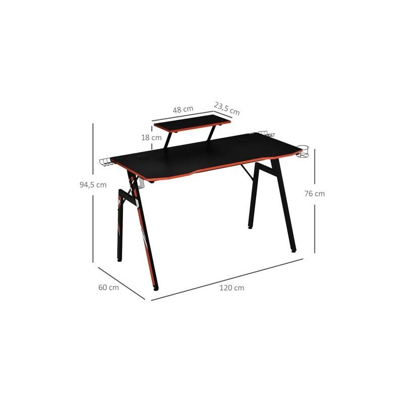 Mesa Gaming IMOLA, en metal y madera color Negro