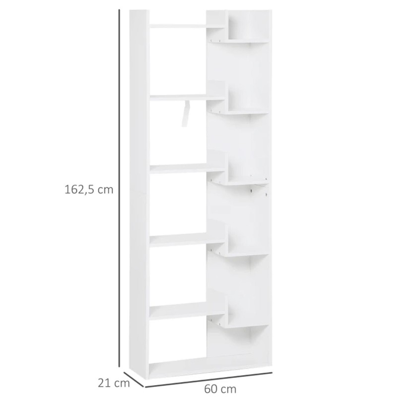 Estantería TRINA, 60x21x162,5 cm, En Madera, Color Blanco