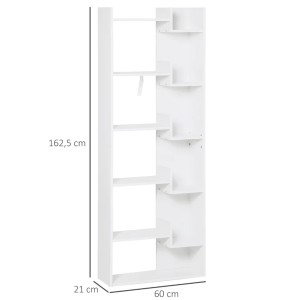 Estantería TRINA, 60x21x162,5 cm, En Madera, Color Blanco