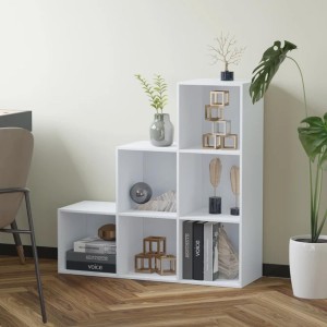Estantería PODIUM, 91,5x29,5x91,5 cm, En madera color Blanco