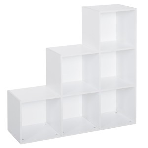 Estantería PODIUM, 91,5x29,5x91,5 cm, En madera color Blanco