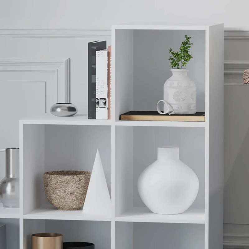 Estantería PODIUM, 91,5x29,5x91,5 cm, En madera color Blanco