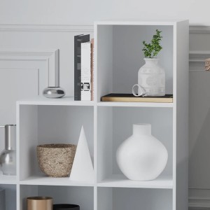 Estantería PODIUM, 91,5x29,5x91,5 cm, En madera color Blanco