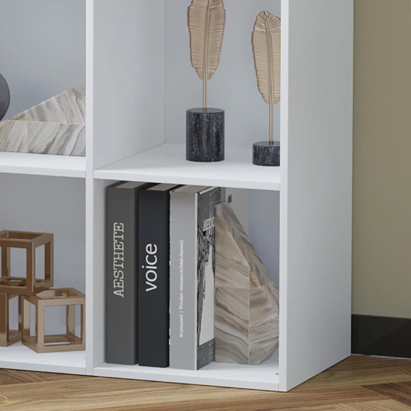 Estantería PODIUM, 91,5x29,5x91,5 cm, En madera color Blanco