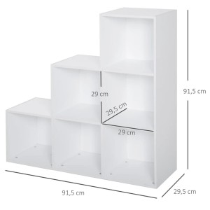 Estantería PODIUM, 91,5x29,5x91,5 cm, En madera color Blanco