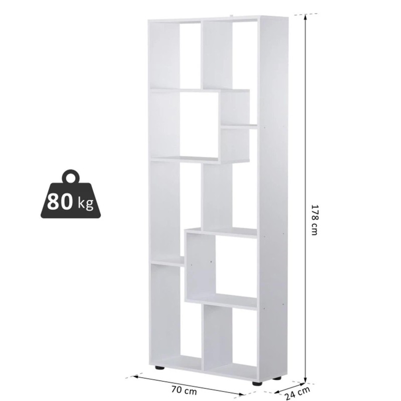Estantería DISA, Diseño Moderno, en Madera color Blanco