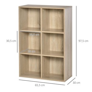 Estantería BELI, 65x30x97 cm, en Madera, color Blanco