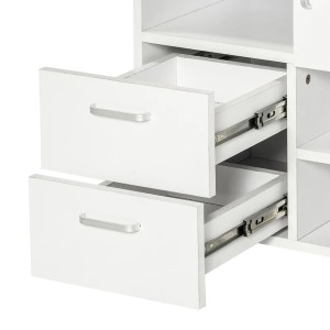 Mueble auxiliar con ruedas TITAN, diseño moderno y funcional, en madera color Blanco