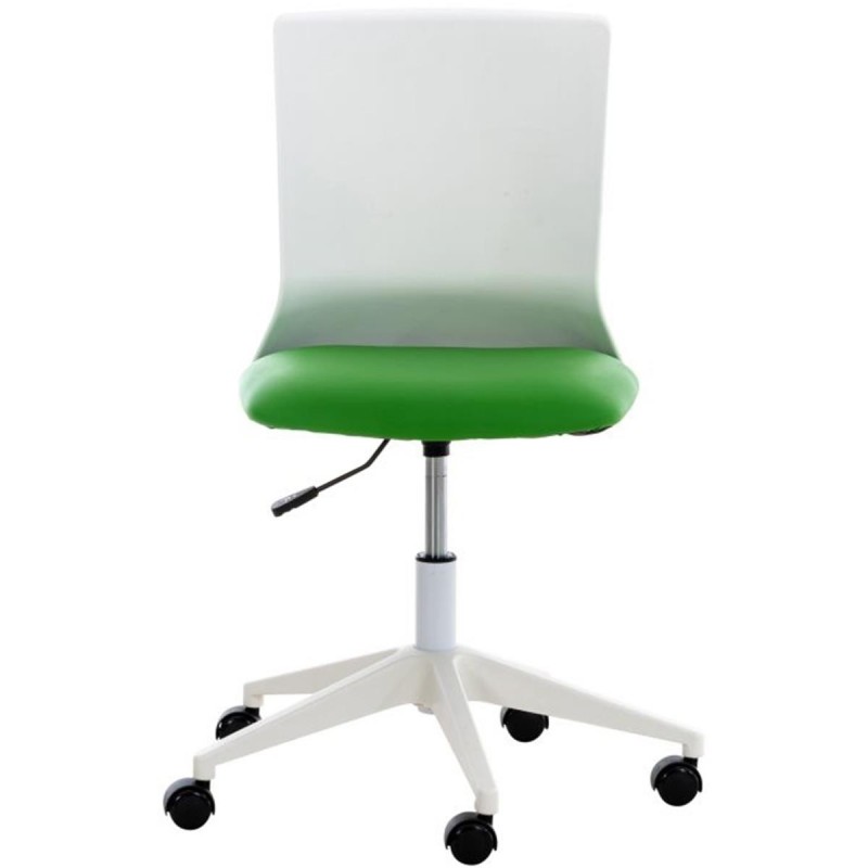 Silla de Oficina TURY, estructura blanca, en Piel color Negro