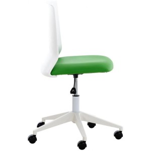 Silla de Oficina TURY, estructura blanca, en Piel color Negro