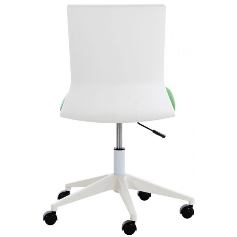 Silla de Oficina TURY, estructura blanca, en Piel color Negro