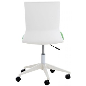 Silla de Oficina TURY, estructura blanca, en Piel color Negro