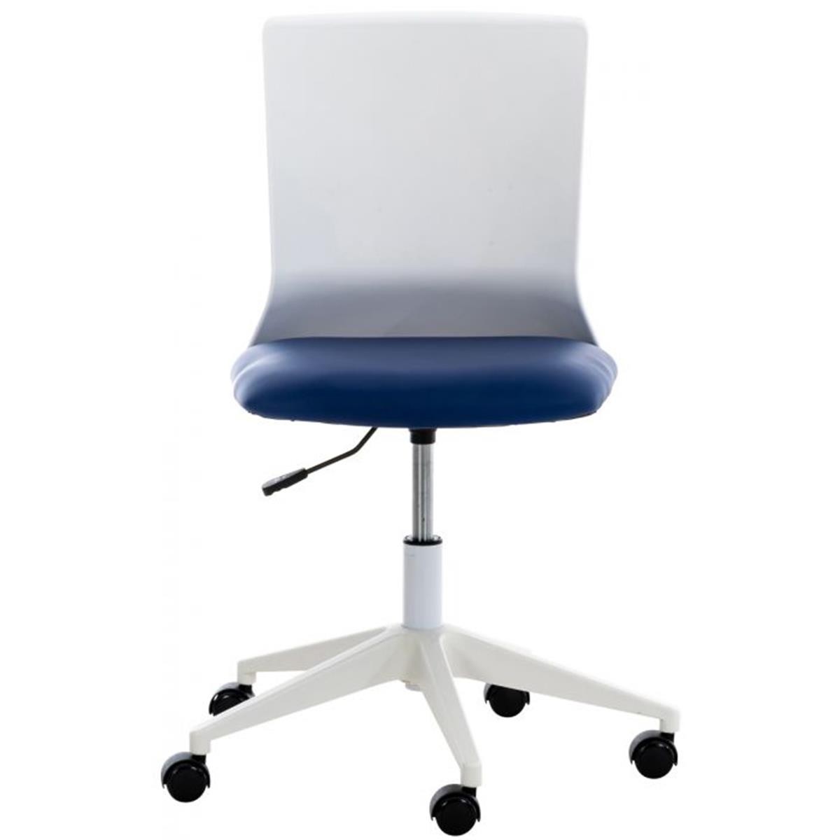 Silla de Oficina TURY, Estructura Blanca, en Piel color Negro