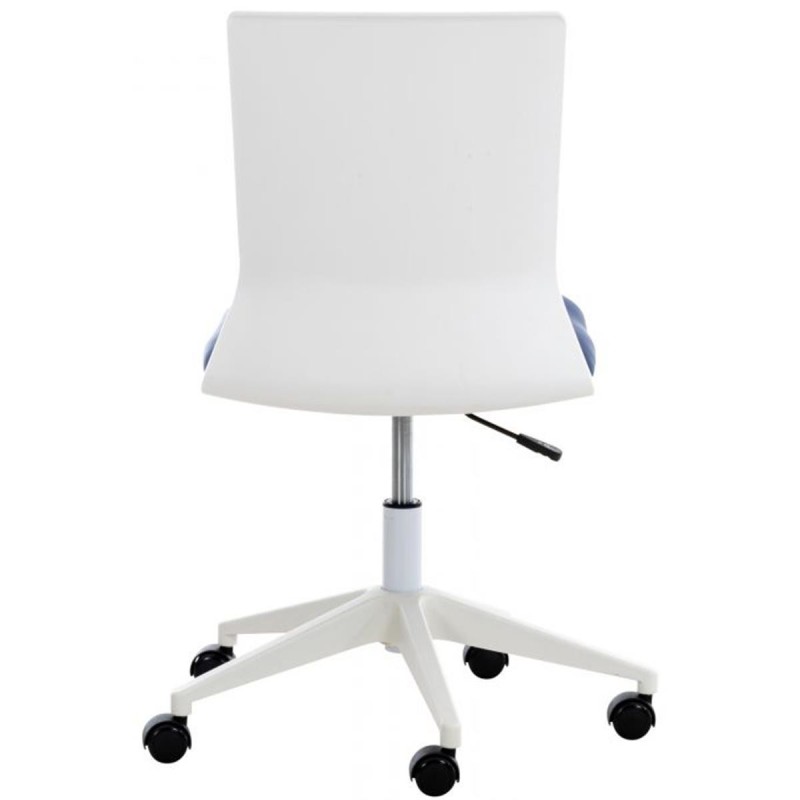 Silla de Oficina TURY, estructura blanca, en Piel color Negro