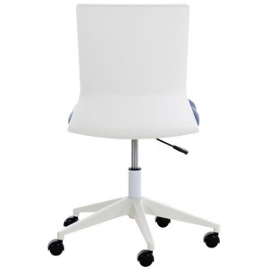 Silla de Oficina TURY, estructura blanca, en Piel color Negro