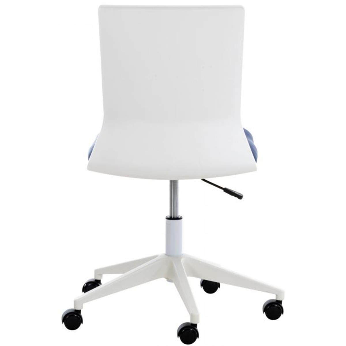 Silla de Oficina TURY, Estructura Blanca, en Piel color Negro