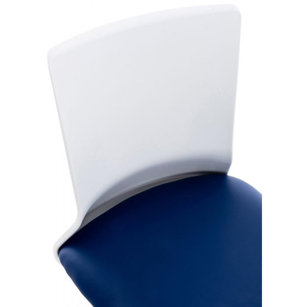 Silla de Oficina TURY, Estructura Blanca, en Piel color Negro