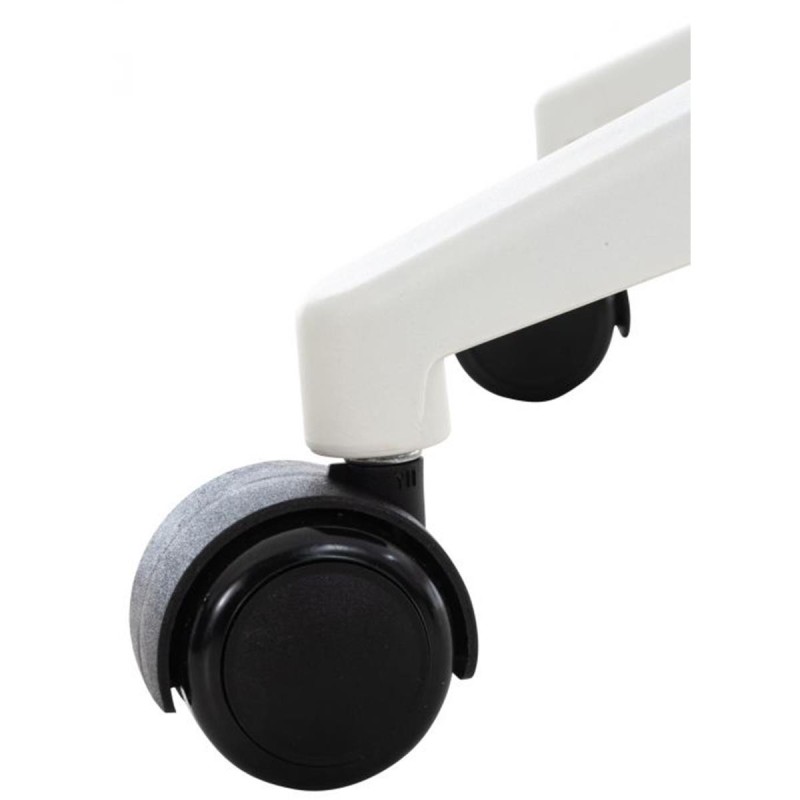 Silla de Oficina TURY, estructura blanca, en Piel color Negro