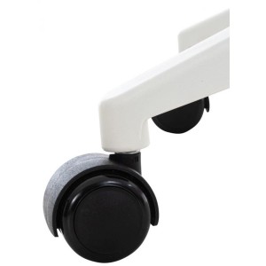 Silla de Oficina TURY, estructura blanca, en Piel color Negro