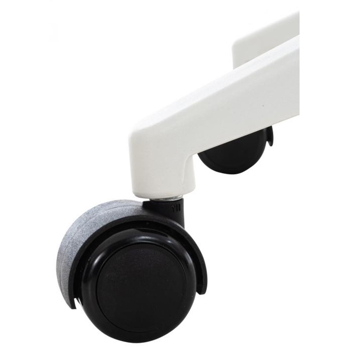 Silla de Oficina TURY, Estructura Blanca, en Piel color Negro
