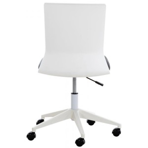 Silla de Oficina TURY, estructura blanca, en Piel color Negro