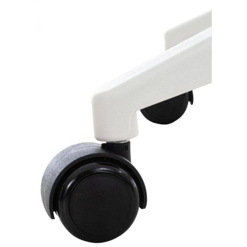 Silla de Oficina TURY, estructura blanca, en Piel color Negro