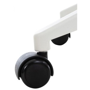 Silla de Oficina TURY, estructura blanca, en Piel color Negro
