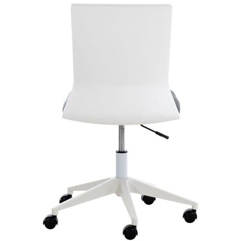 Silla de Oficina TURY, estructura blanca, en Piel color Negro