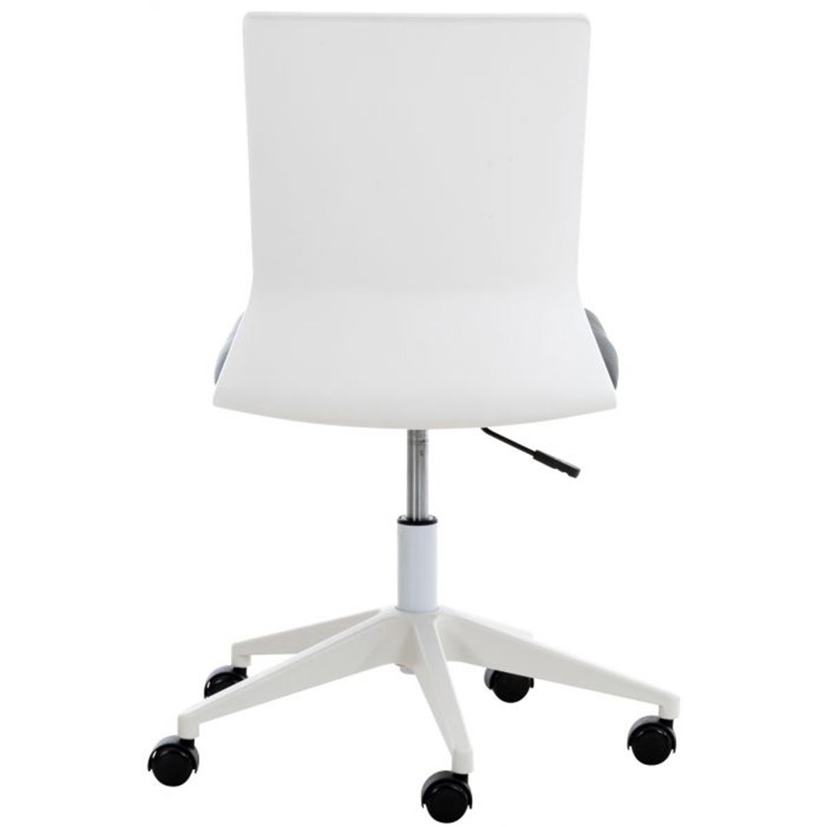 Silla de Oficina TURY, Estructura Blanca, en Piel color Negro
