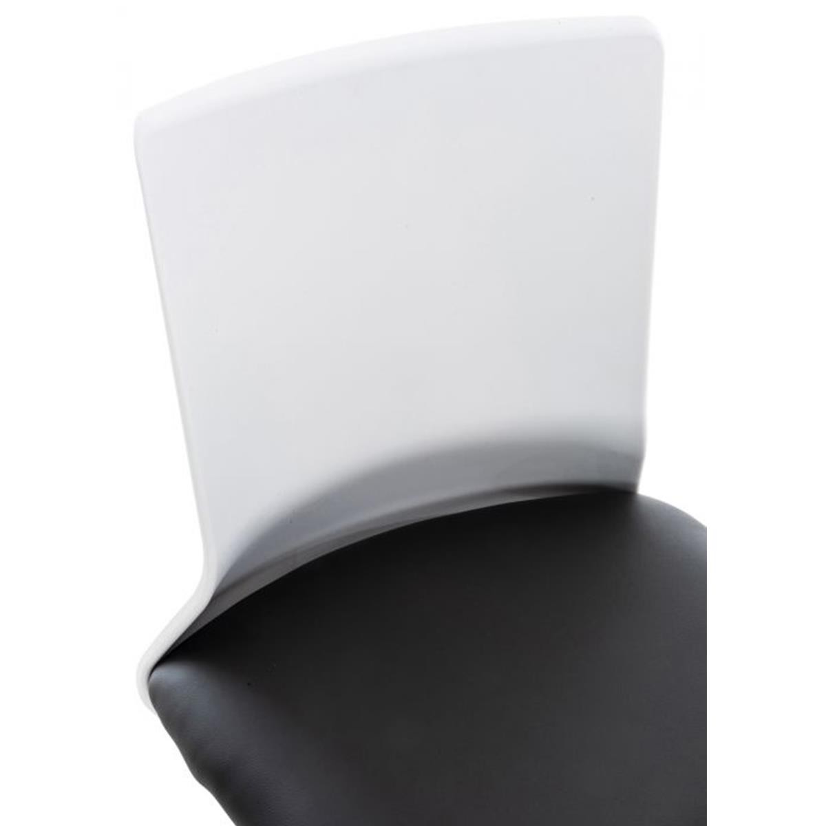 Silla de Oficina TURY, Estructura Blanca, en Piel color Negro