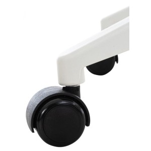 Silla de Oficina TURY, estructura blanca, en Piel color Negro