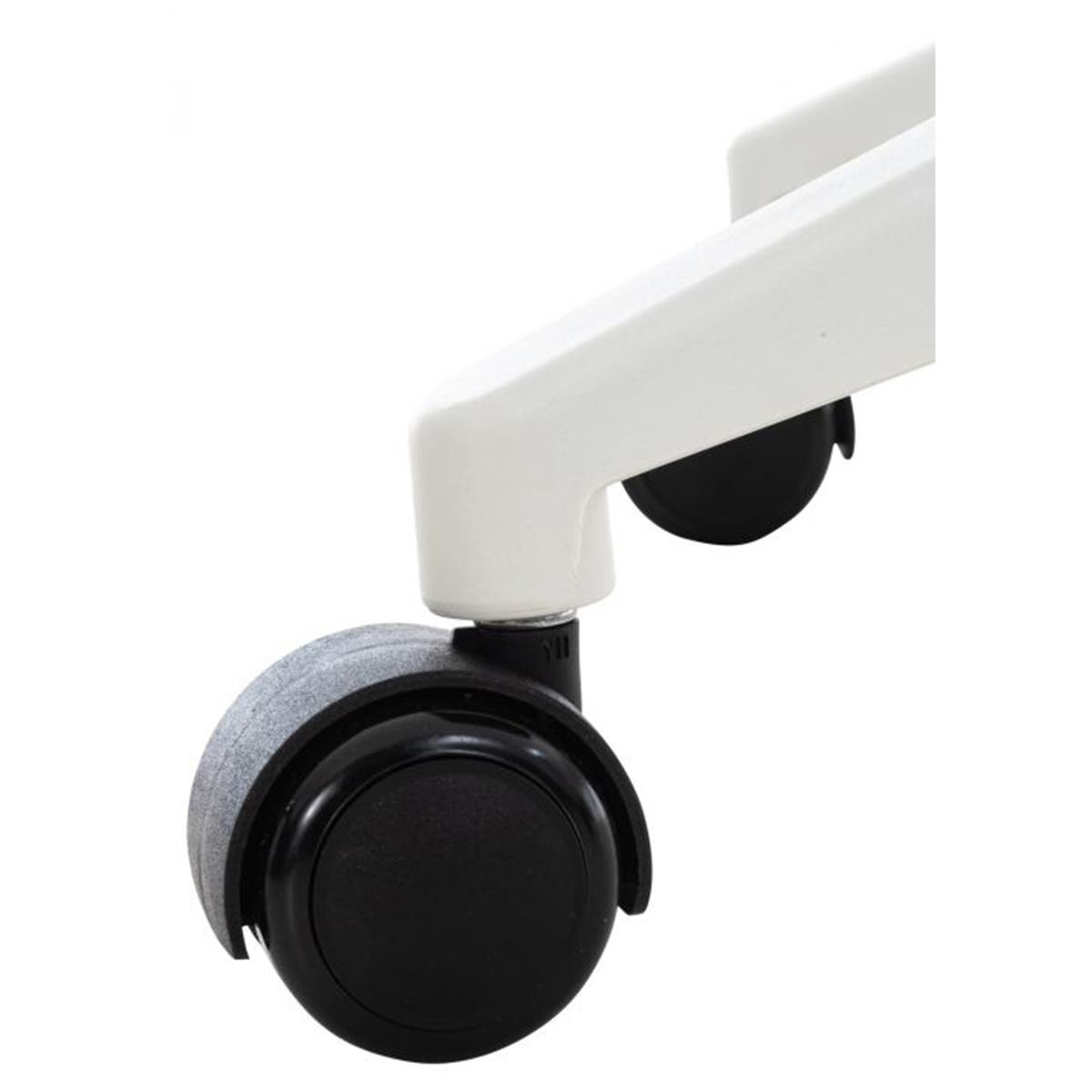 Silla de Oficina TURY, Estructura Blanca, en Piel color Negro