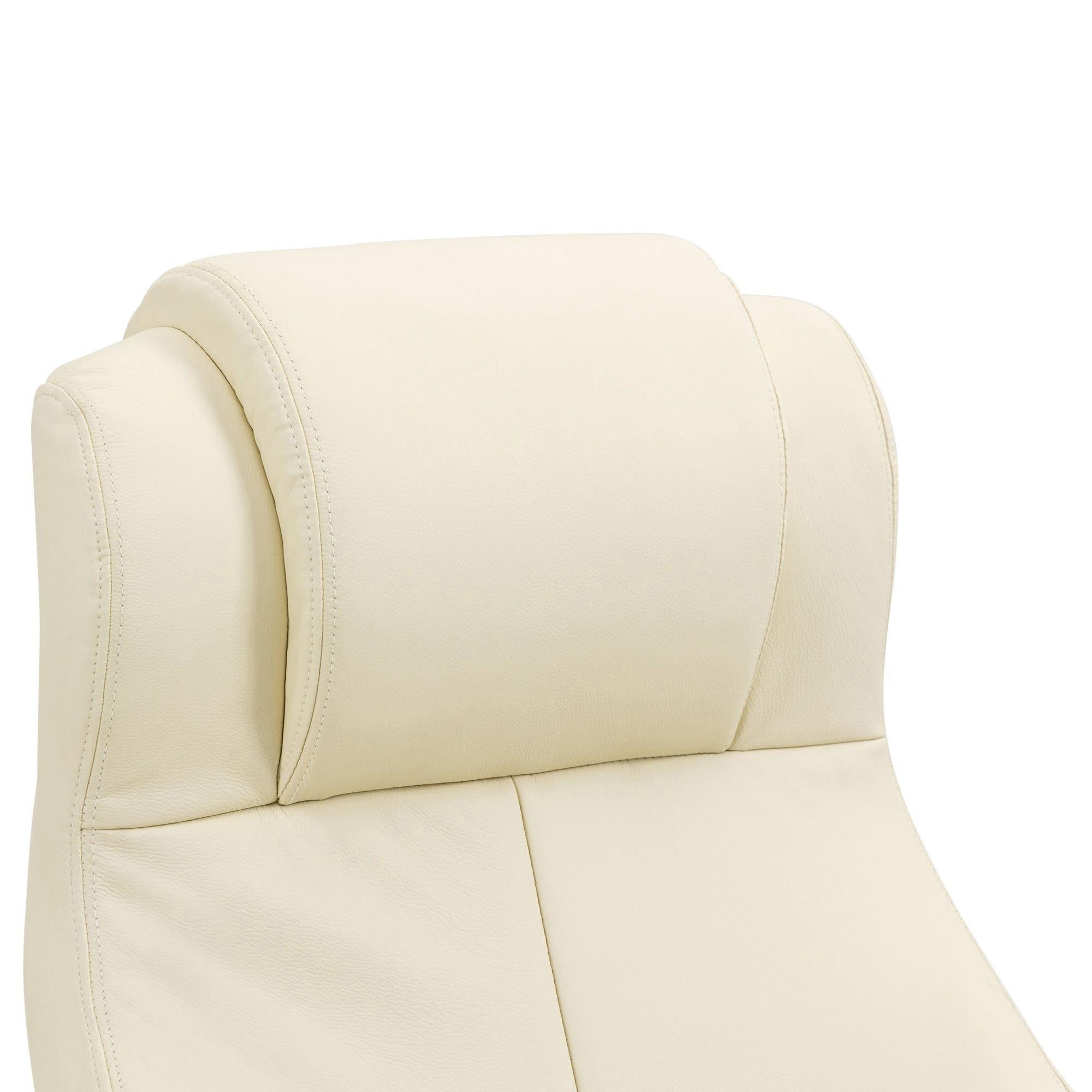 Sillón de oficina CRISTOBAL, Gran Acolchado, Mecanismo Basculante, en Piel Natural color Negro