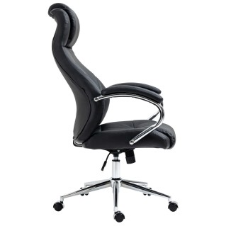 Sillón de oficina CRISTOBAL en Piel Natural color Negro 2