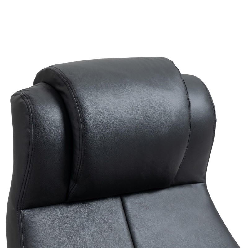 Sillón de oficina CRISTOBAL en Piel Natural color Negro