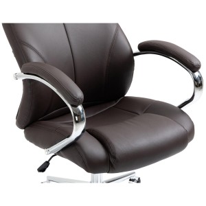 Sillón de oficina CRISTOBAL en Piel Natural color Negro