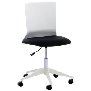 Silla de Oficina TURY, estructura blanca, en Tela color Negro
