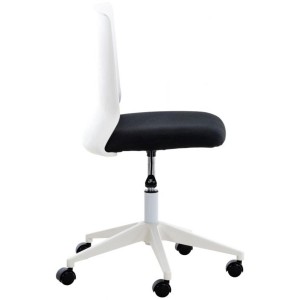 Silla de Oficina TURY, estructura blanca, en Tela color Negro