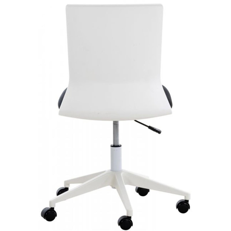 Silla de Oficina TURY, estructura blanca, en Tela color Negro