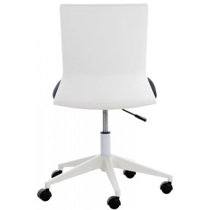 Silla de Oficina TURY, estructura blanca, en Tela color Negro