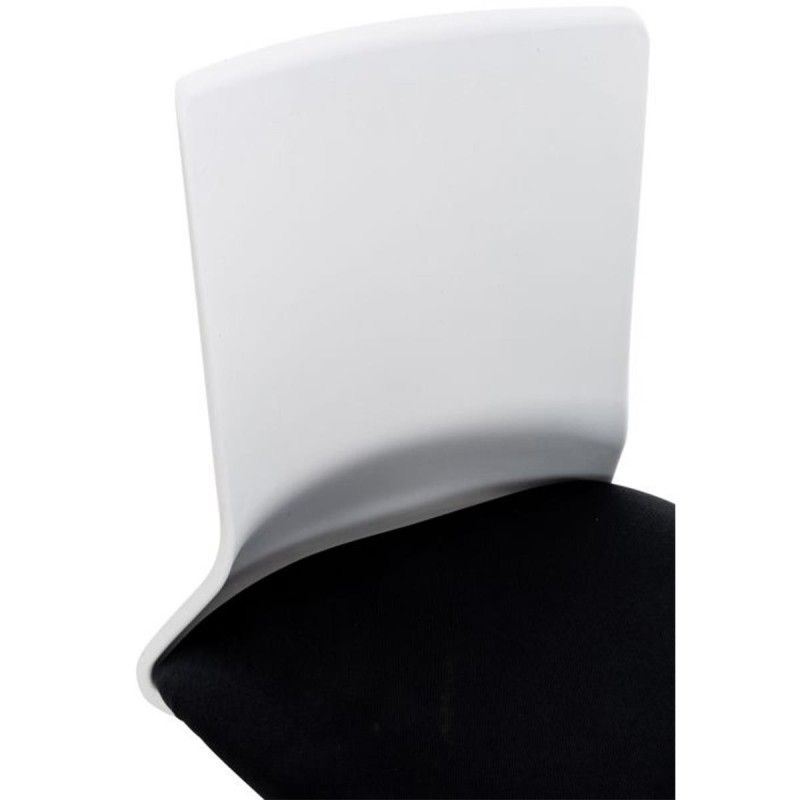 Silla de Oficina TURY, estructura blanca, en Tela color Negro